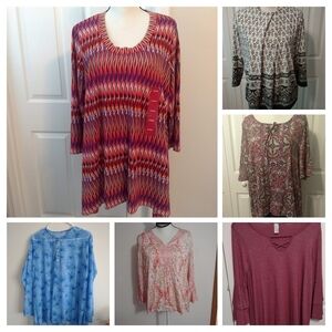 Lot of 7 Women’s Mystery Box Sz XL Extra Large / Sz 12 Clothing Top Bundle #B